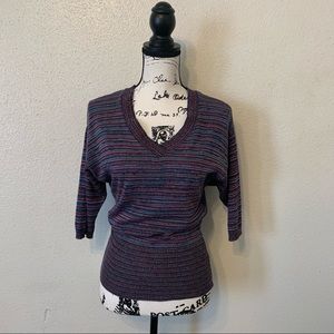 Maurices V Neck Multicolor Bat Sleeves Sweater